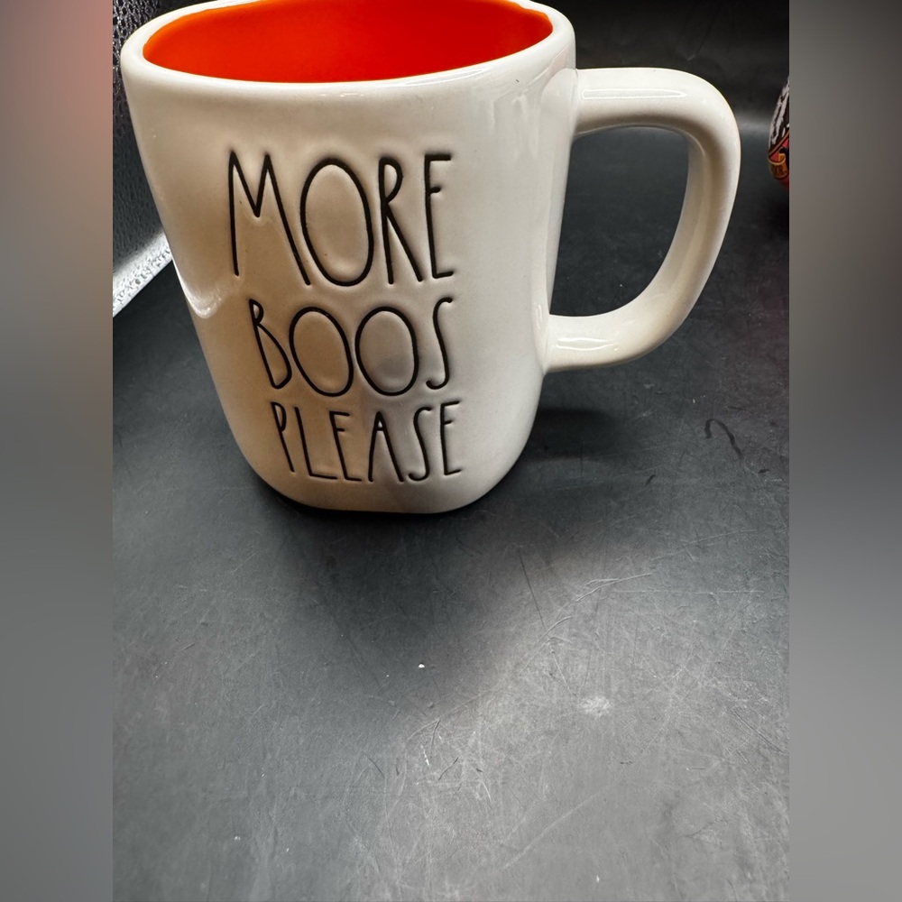 RAE DUNN  “More Boos Please” Black Lettering With Red Interior White Coffee Mug